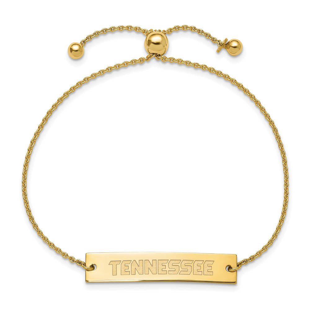 Alternate view of the 14K Yellow Gold Plated Sterling Silver Tennessee Adj Bracelet, 9 Inch by The Black Bow Jewelry Co.