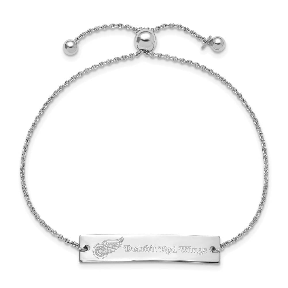 Alternate view of the Sterling Silver Rhodium Plated NHL Detroit Red Wings Bracelet, 9 Inch by The Black Bow Jewelry Co.