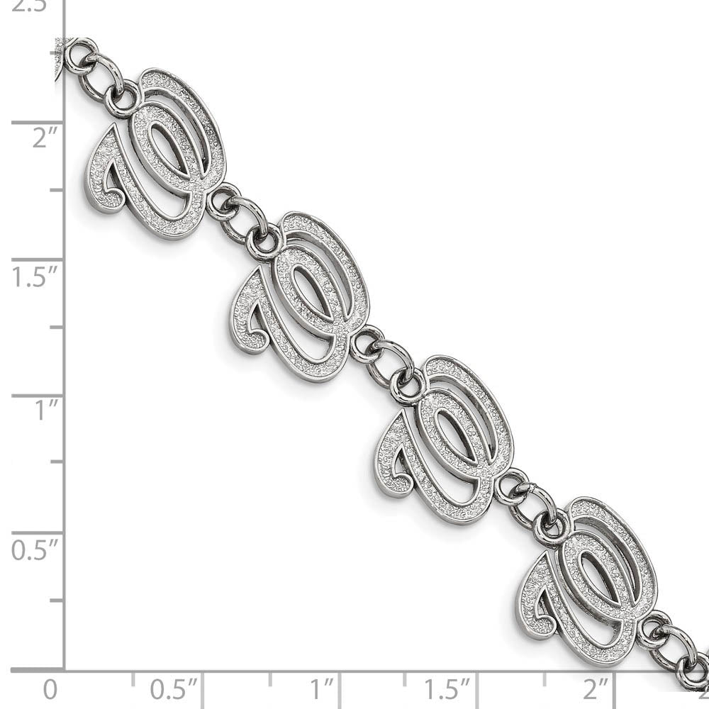 Alternate view of the Stainless Steel MLB Washington Nationals Link Bracelet, 7 to 8.5 Inch by The Black Bow Jewelry Co.