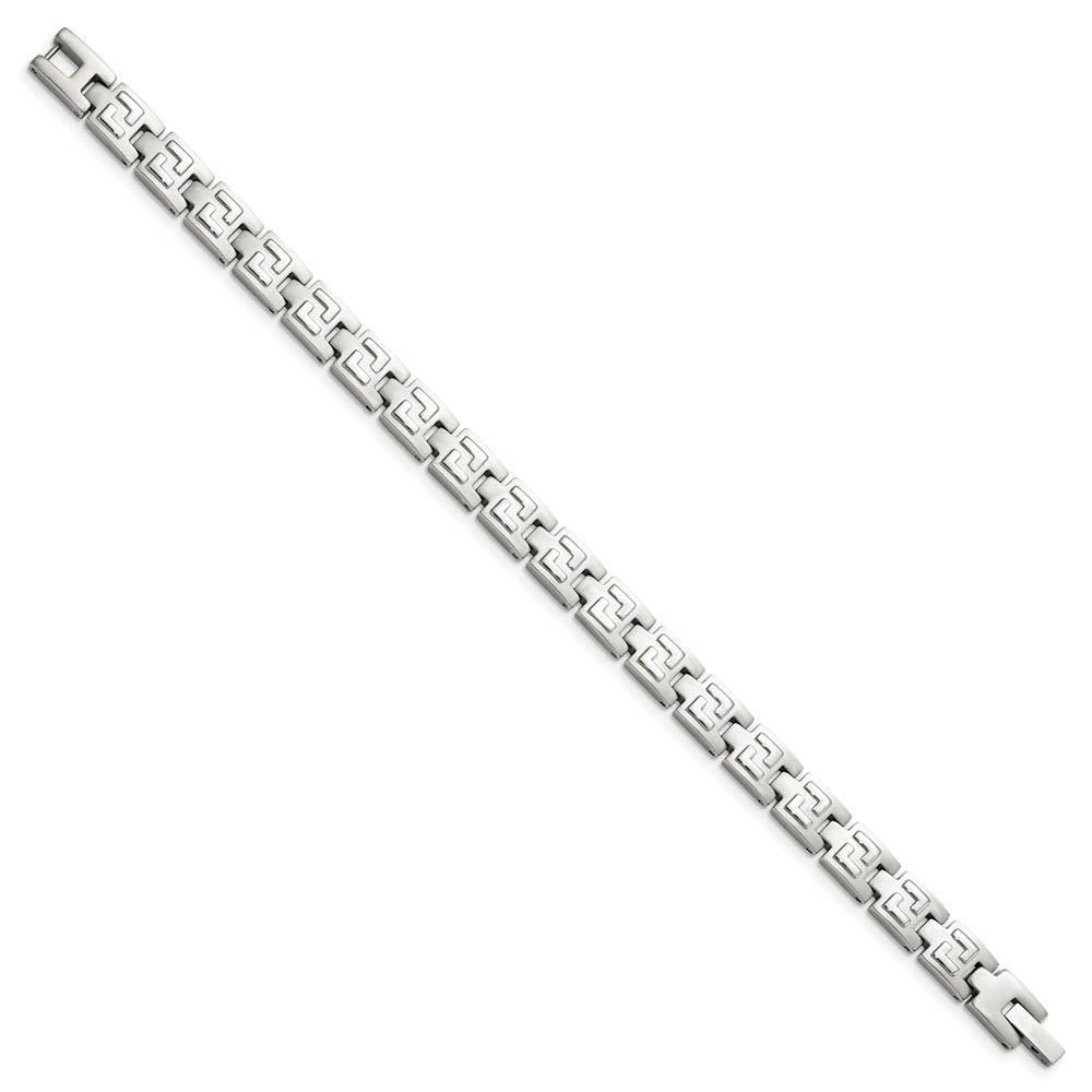 Alternate view of the Men's Stainless Steel Multi Finish Bracelet, 8.5 Inch by The Black Bow Jewelry Co.