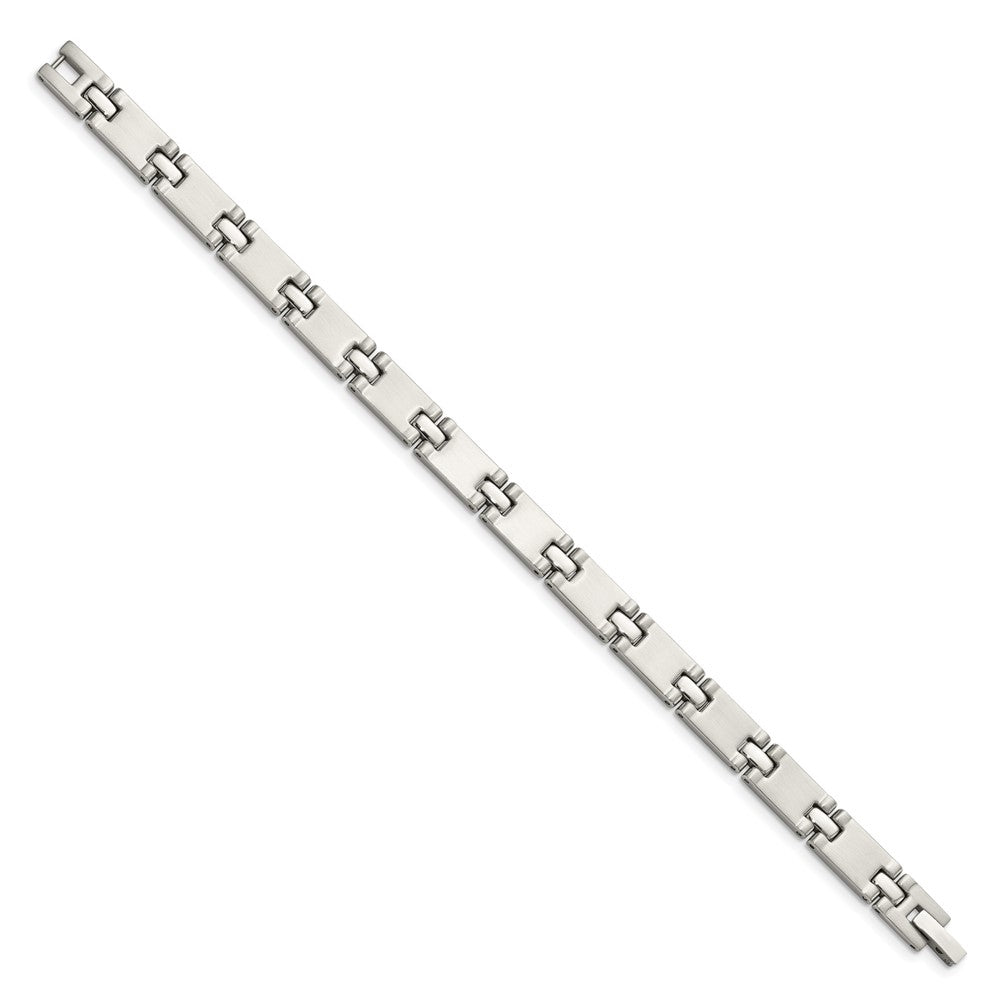 Alternate view of the Men&#39;s 7mm Stainless Steel Multi Finish Link Bracelet, 8.5 Inch by The Black Bow Jewelry Co.