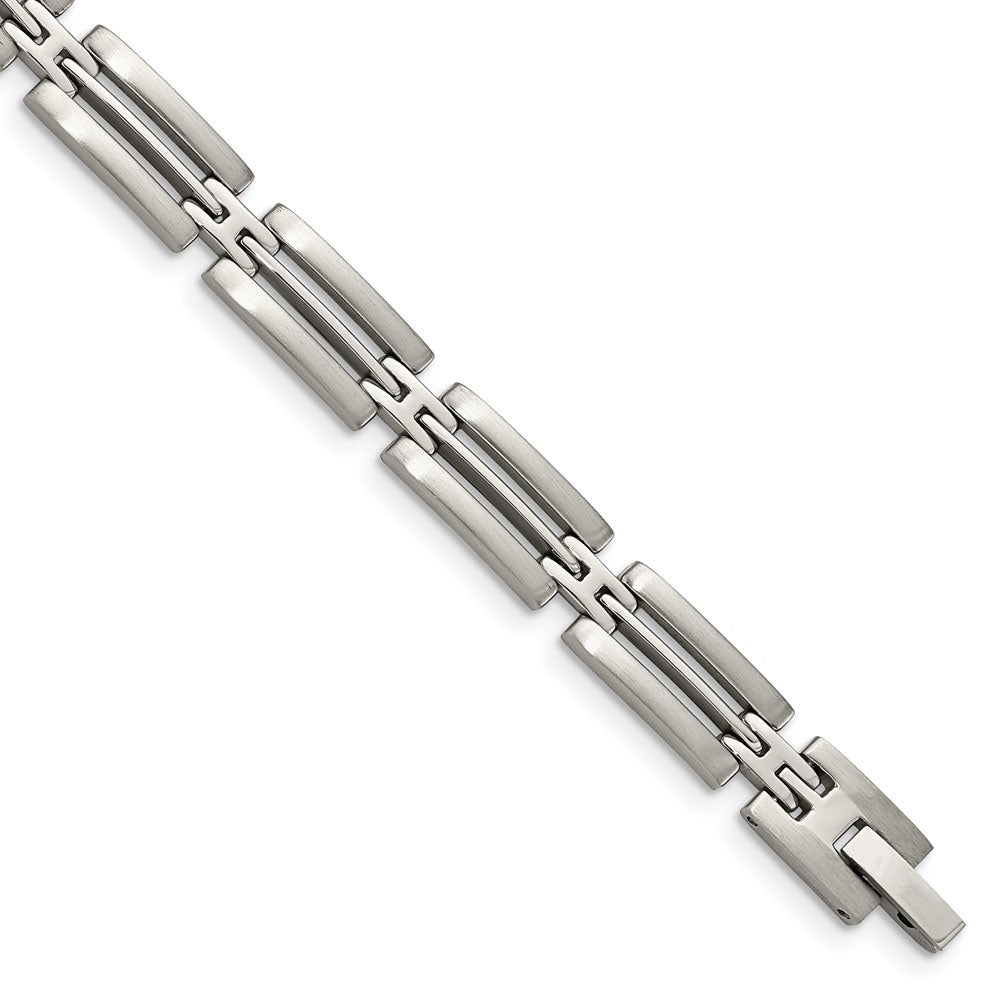 Men&#39;s Stainless Steel Multi Finish Detailed Link Bracelet, 8.75 Inch, Item B8213 by The Black Bow Jewelry Co.