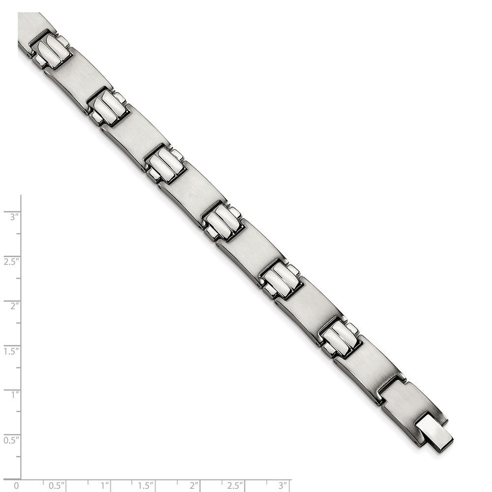 Alternate view of the Men&#39;s 10mm Stainless Steel Multi Finish Bracelet, 8.5 Inch by The Black Bow Jewelry Co.