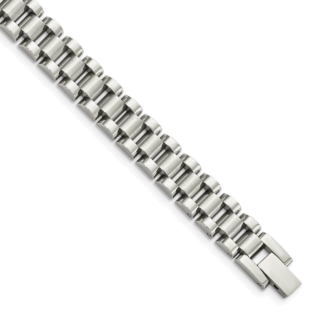 Men's 10mm Stainless Steel Link Bracelet, 8.5 Inch, Item B8242 by The Black Bow Jewelry Co.