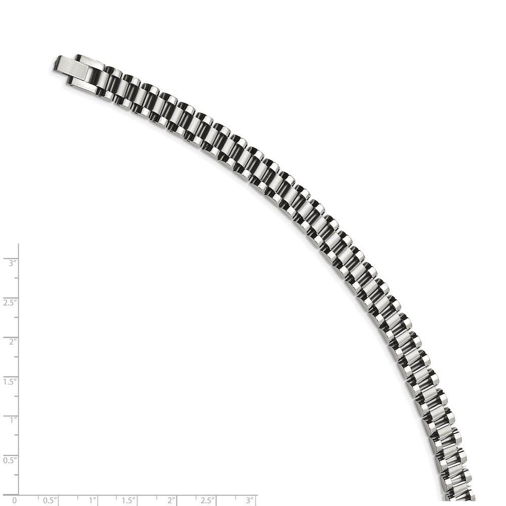 Alternate view of the Men's 10mm Stainless Steel Link Bracelet, 8.5 Inch by The Black Bow Jewelry Co.