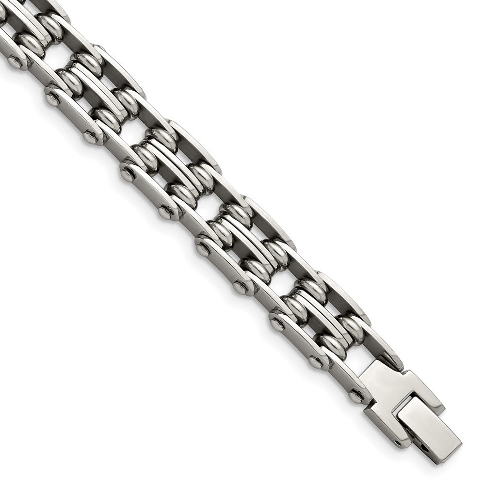 Men&#39;s Stainless Steel 9mm Polished Bracelet, 8.5 Inch, Item B8264 by The Black Bow Jewelry Co.