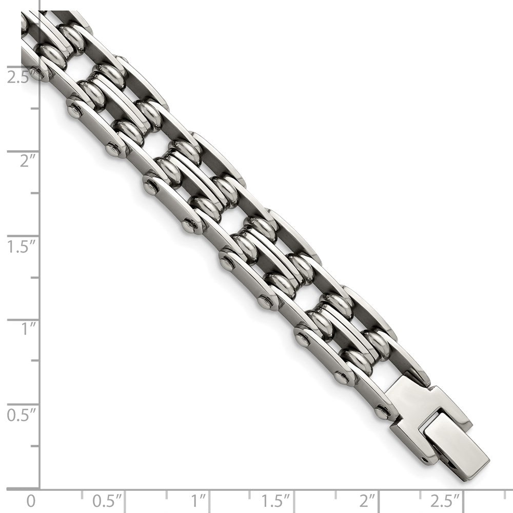 Alternate view of the Men&#39;s Stainless Steel 9mm Polished Bracelet, 8.5 Inch by The Black Bow Jewelry Co.