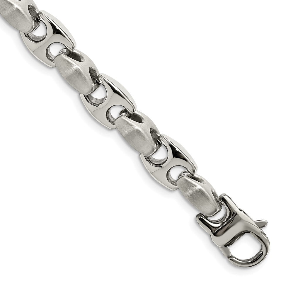 Men&#39;s 10mm Stainless Steel Anchor Link Chain Bracelet, 8.25 Inch, Item B8297 by The Black Bow Jewelry Co.