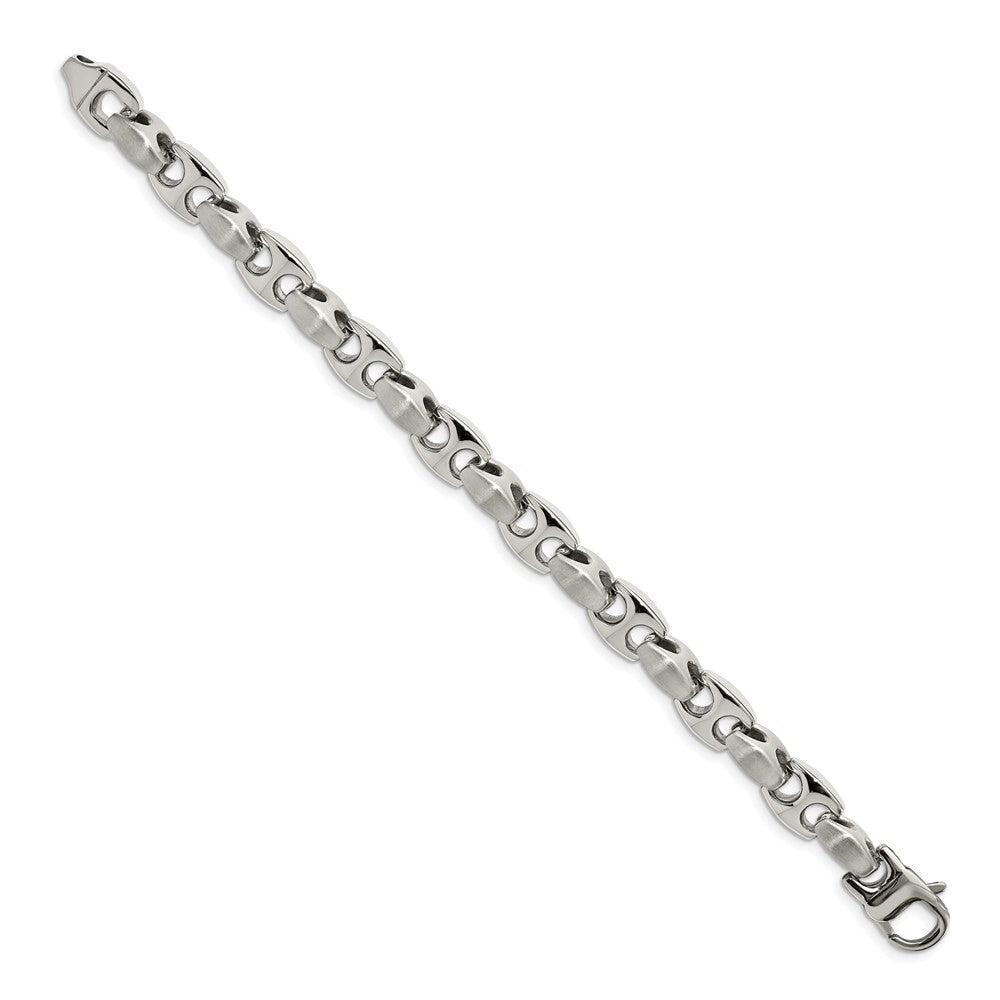 Alternate view of the Men&#39;s 10mm Stainless Steel Anchor Link Chain Bracelet, 8.25 Inch by The Black Bow Jewelry Co.