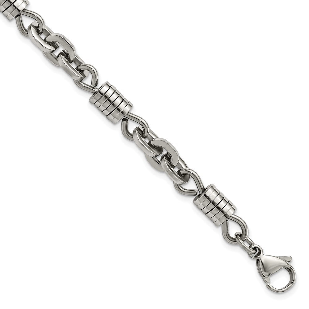 Men&#39;s Stainless Steel 6mm Coin Link Bracelet, 9 Inch, Item B8298 by The Black Bow Jewelry Co.