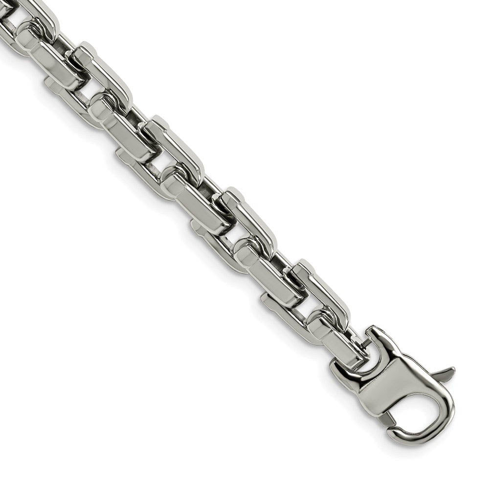 Men's Stainless Steel Polished Shackle Link Bracelet, 8.5 Inch, Item B8300 by The Black Bow Jewelry Co.