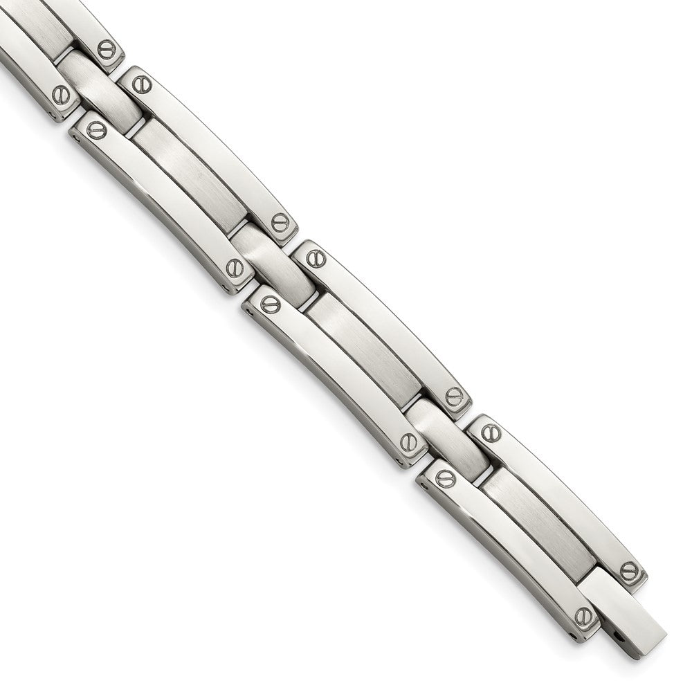 Men&#39;s 8.5mm Stainless Steel Multi Finish Bracelet, 8.5 Inch, Item B8318 by The Black Bow Jewelry Co.