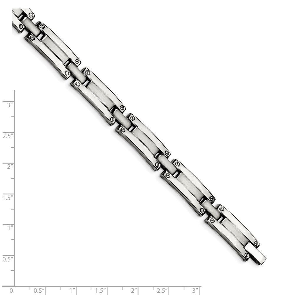 Alternate view of the Men&#39;s 8.5mm Stainless Steel Multi Finish Bracelet, 8.5 Inch by The Black Bow Jewelry Co.