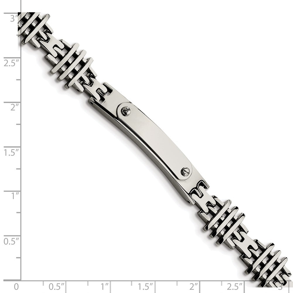 Alternate view of the Men&#39;s Stainless Steel 11mm Engravable I.D. Bracelet, 8.5 Inch by The Black Bow Jewelry Co.