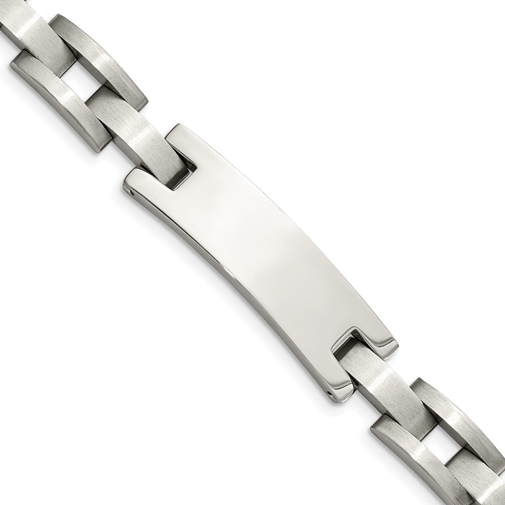 Men&#39;s Stainless Steel 12mm I.D. Bracelet, 9.25 Inch, Item B8339 by The Black Bow Jewelry Co.