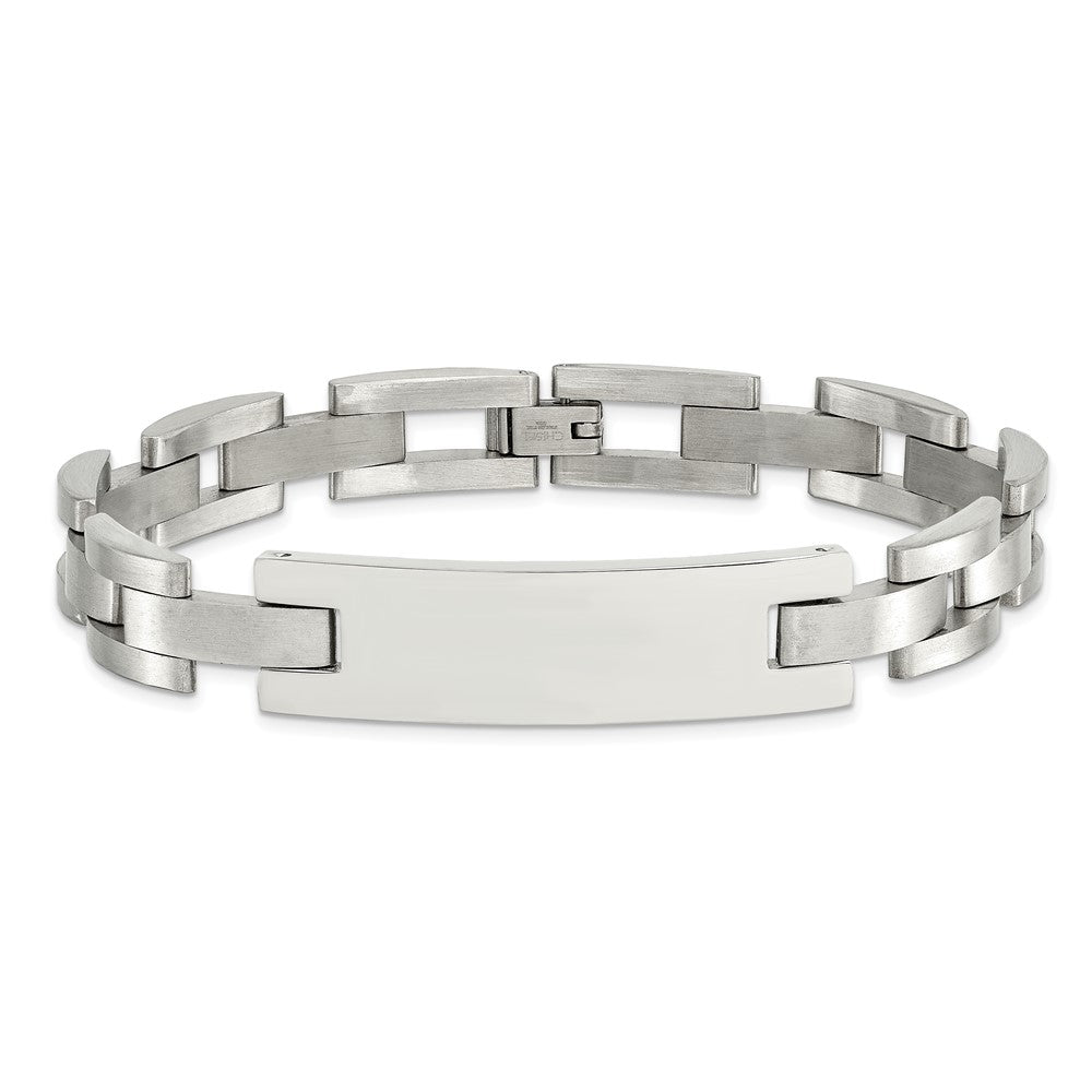 Alternate view of the Men&#39;s Stainless Steel 12mm I.D. Bracelet, 9.25 Inch by The Black Bow Jewelry Co.