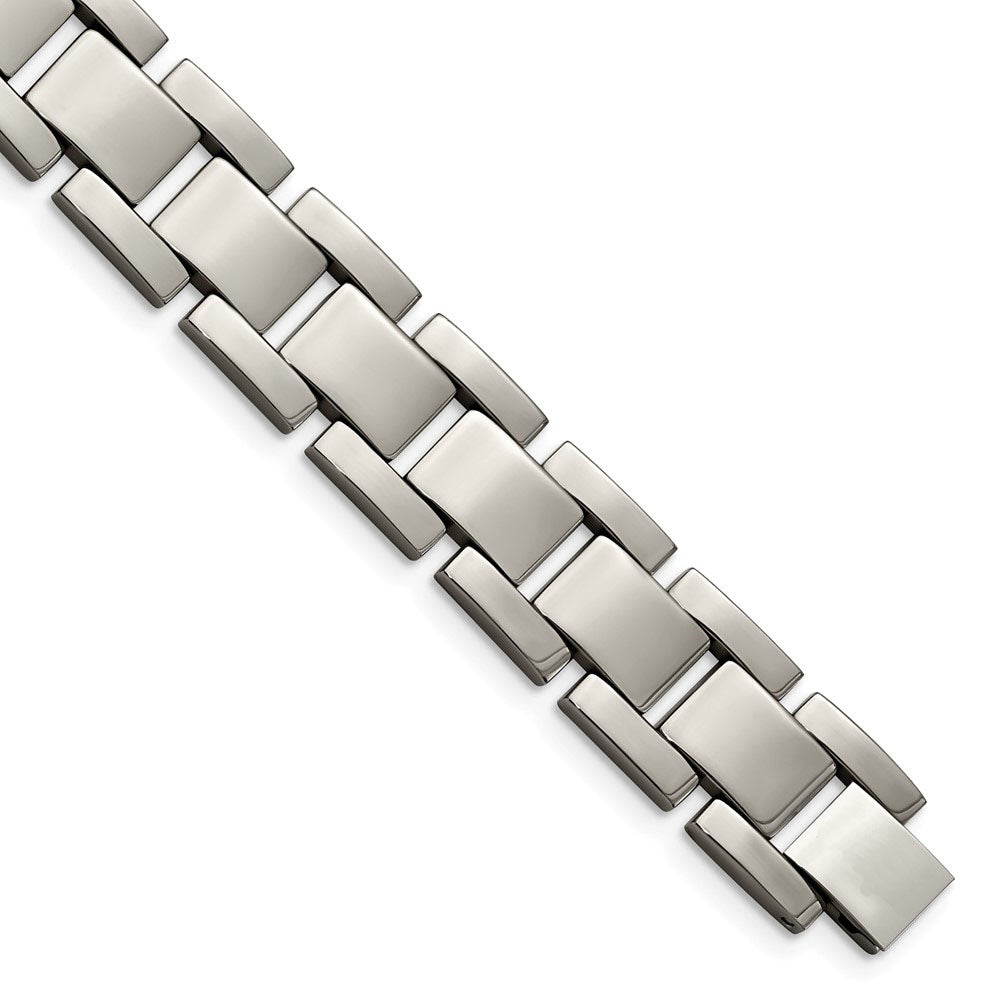 14mm High Polished Titanium Link Bracelet, Item B8378 by The Black Bow Jewelry Co.