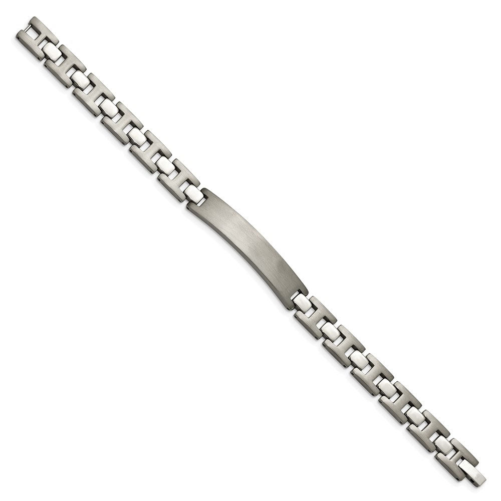 Alternate view of the 8mm Men&#39;s Engravable I.D. Titanium Link Bracelet, 8.5 Inch by The Black Bow Jewelry Co.