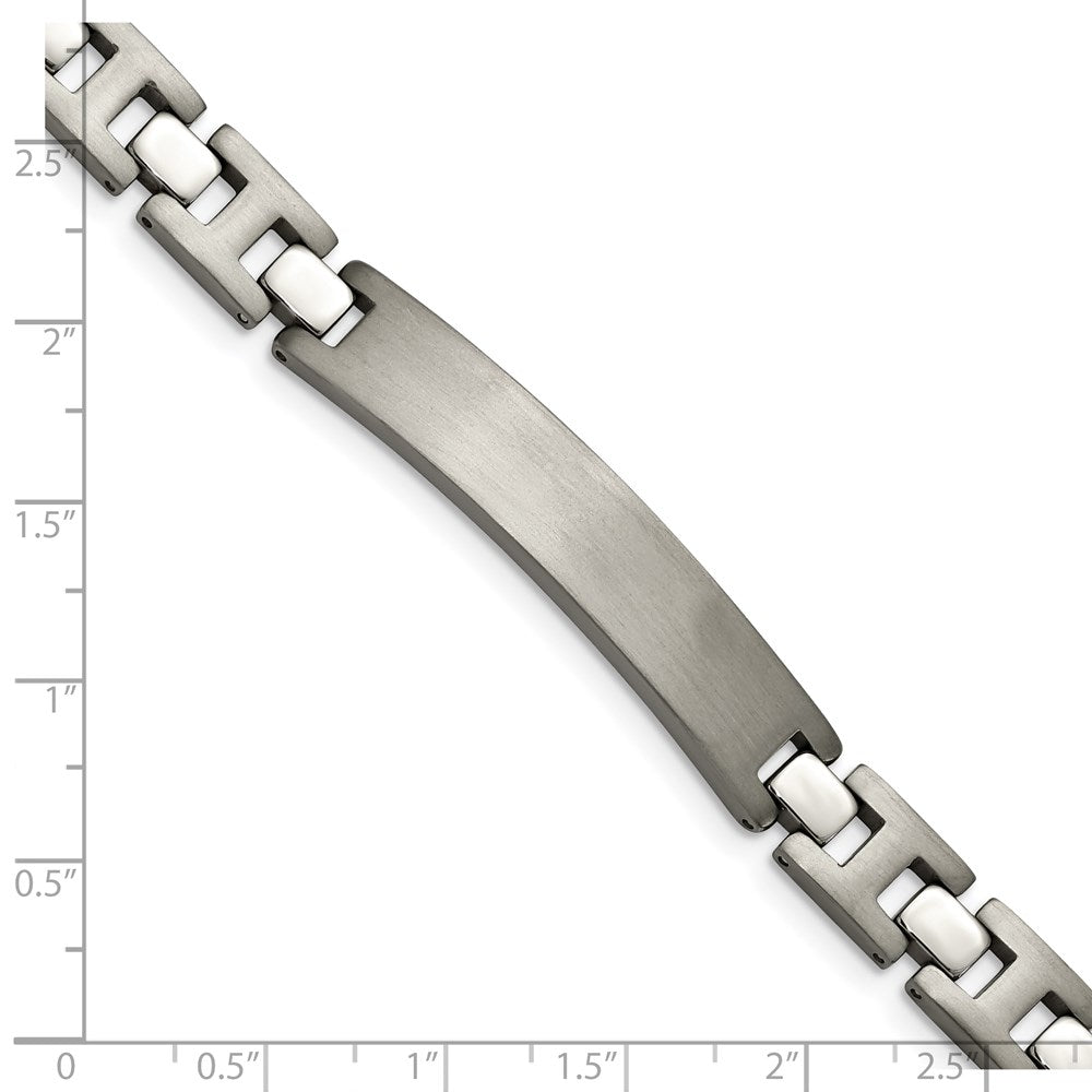 Alternate view of the 8mm Men&#39;s Engravable I.D. Titanium Link Bracelet, 8.5 Inch by The Black Bow Jewelry Co.
