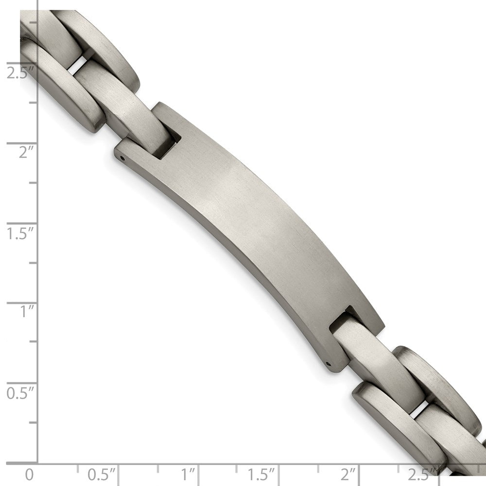 Alternate view of the Men&#39;s 10mm Engravable I.D. Titanium Satin Link Bracelet - 8.75 Inch by The Black Bow Jewelry Co.