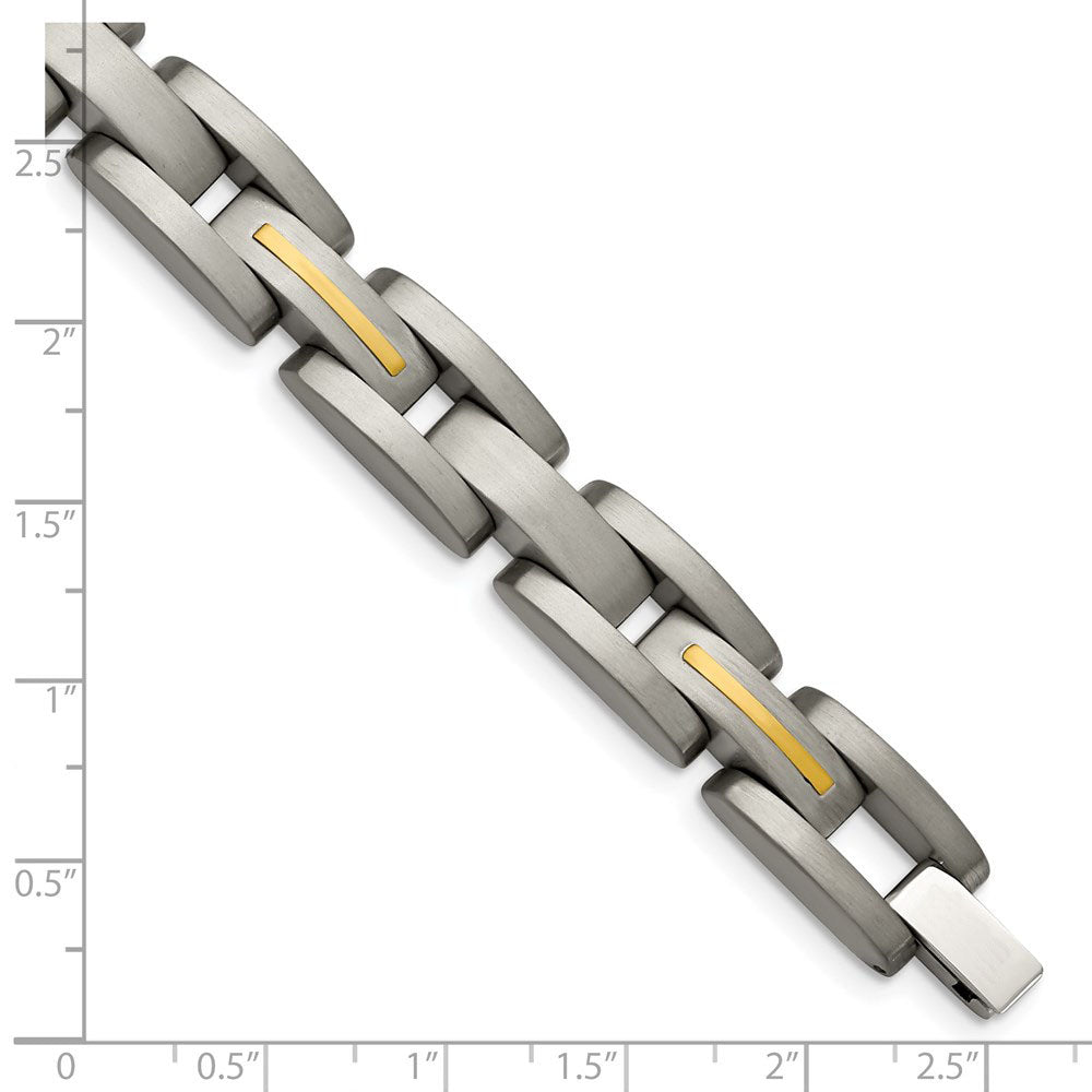 Alternate view of the 11mm Multi-Finish Titanium Link Bracelet - 8.5 Inch by The Black Bow Jewelry Co.