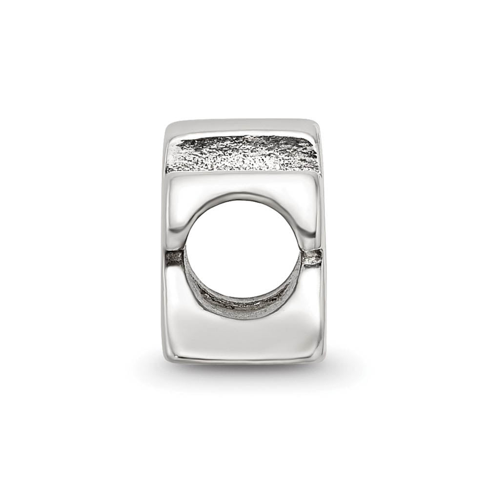 Alternate view of the Sterling Silver Letter A Polished Bead Charm, 10mm by The Black Bow Jewelry Co.