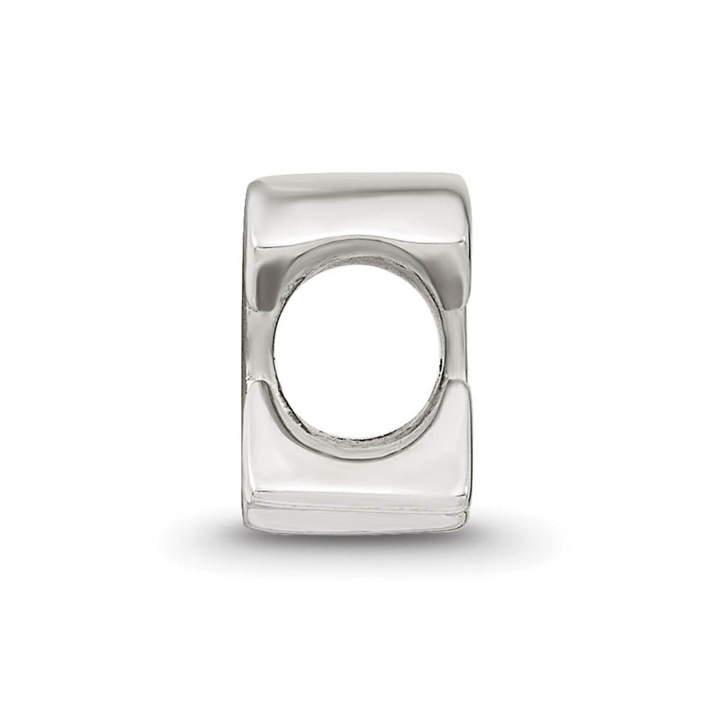 Alternate view of the Sterling Silver Letter C Polished Bead Charm, 10mm by The Black Bow Jewelry Co.