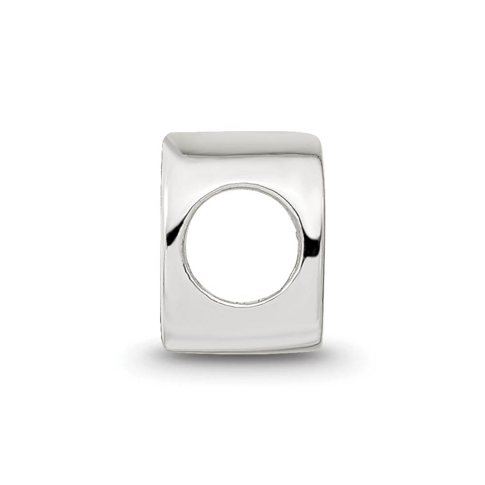 Alternate view of the Sterling Silver Letter D Polished Bead Charm, 10mm by The Black Bow Jewelry Co.