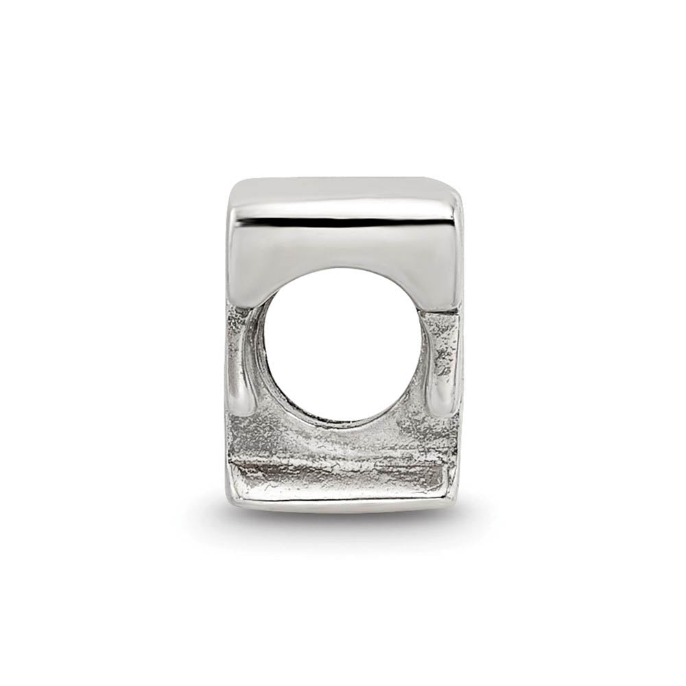 Alternate view of the Sterling Silver Letter F Polished Bead Charm, 10mm by The Black Bow Jewelry Co.