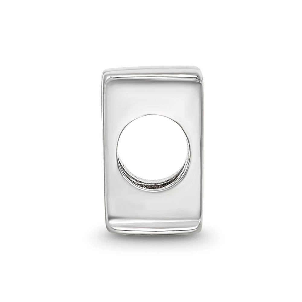Alternate view of the Sterling Silver Letter H Polished Bead Charm, 10mm by The Black Bow Jewelry Co.