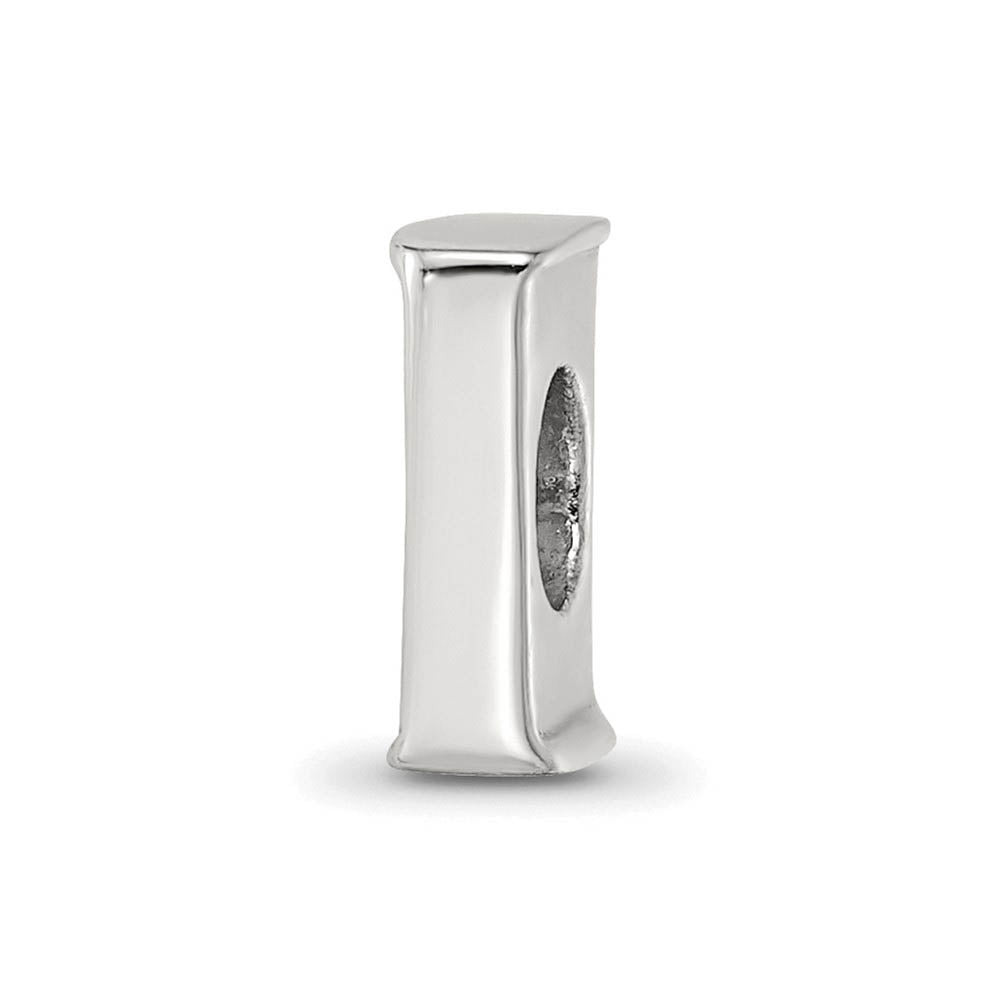 Sterling Silver Letter I Polished Bead Charm, 10mm, Item B8668 by The Black Bow Jewelry Co.