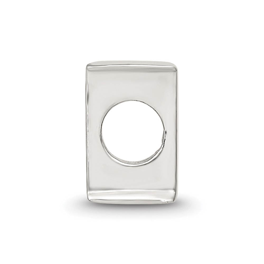 Alternate view of the Sterling Silver Letter I Polished Bead Charm, 10mm by The Black Bow Jewelry Co.