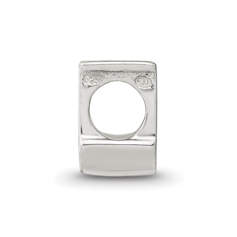 Alternate view of the Sterling Silver Letter J Polished Bead Charm, 10mm by The Black Bow Jewelry Co.