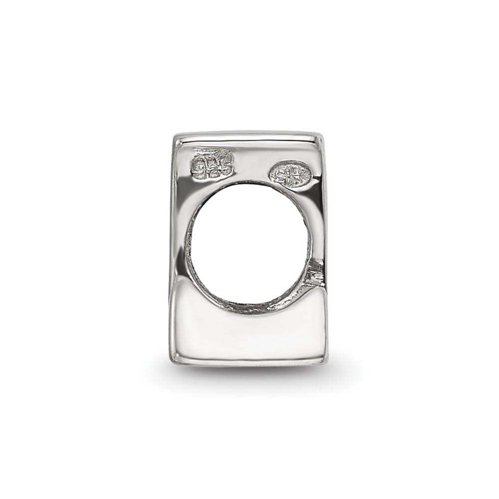 Alternate view of the Sterling Silver Letter L Polished Bead Charm, 10mm by The Black Bow Jewelry Co.