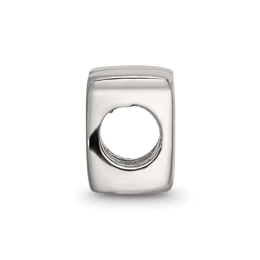Alternate view of the Sterling Silver Letter N Polished Bead Charm, 10mm by The Black Bow Jewelry Co.