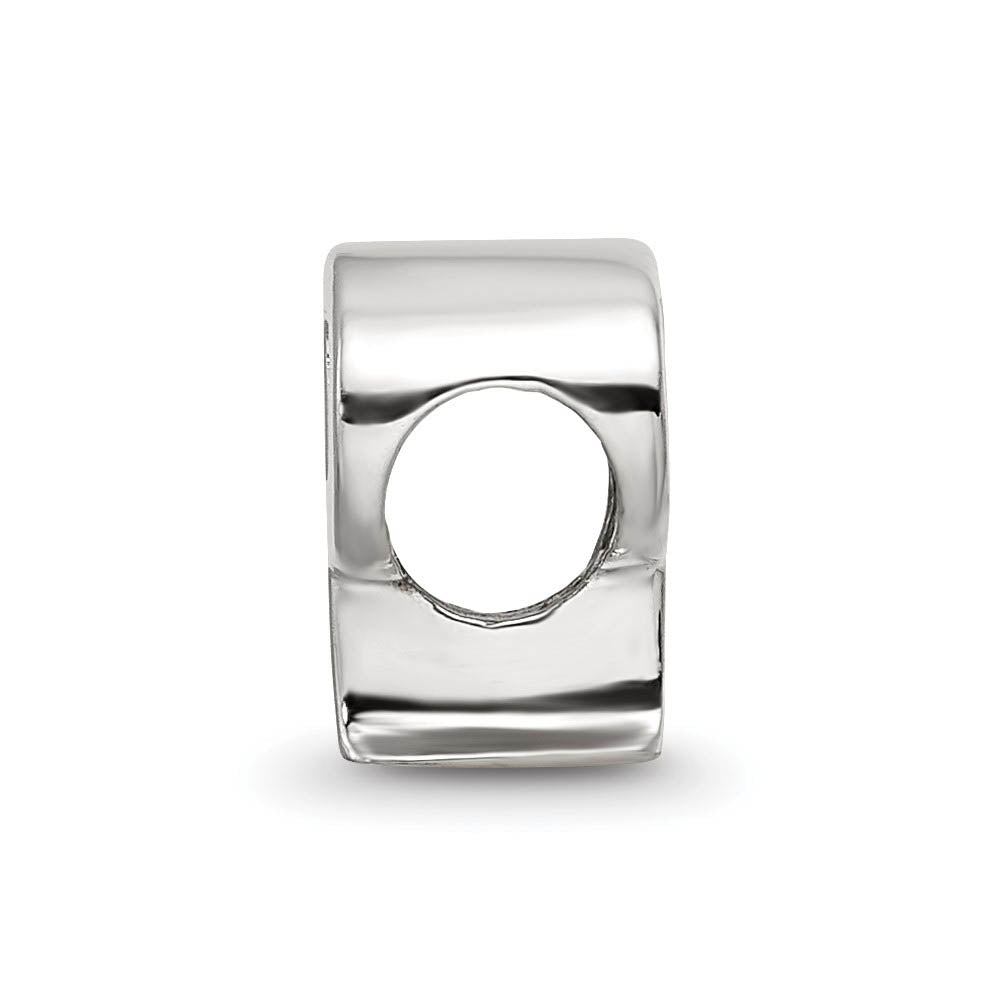 Alternate view of the Sterling Silver Letter P Polished Bead Charm, 10mm by The Black Bow Jewelry Co.