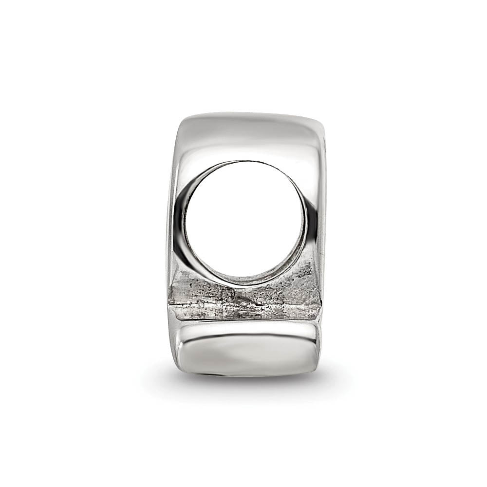 Alternate view of the Sterling Silver Letter Q Polished Bead Charm, 10mm by The Black Bow Jewelry Co.