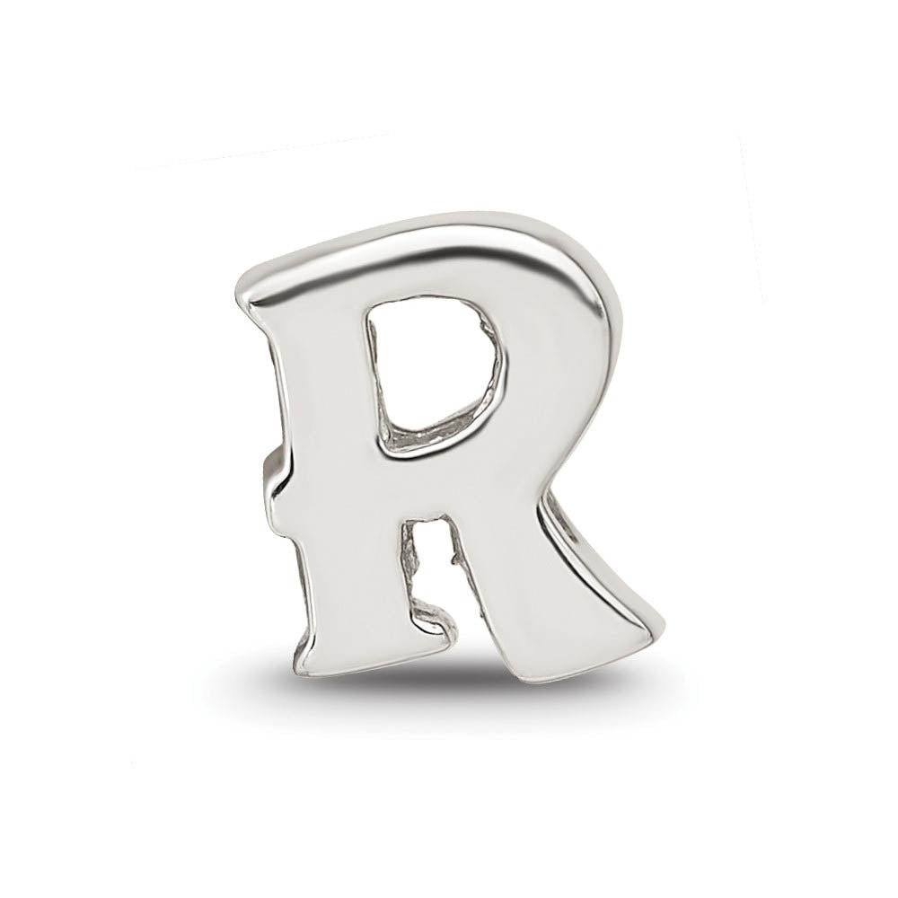 Alternate view of the Sterling Silver Letter R Polished Bead Charm, 10mm by The Black Bow Jewelry Co.