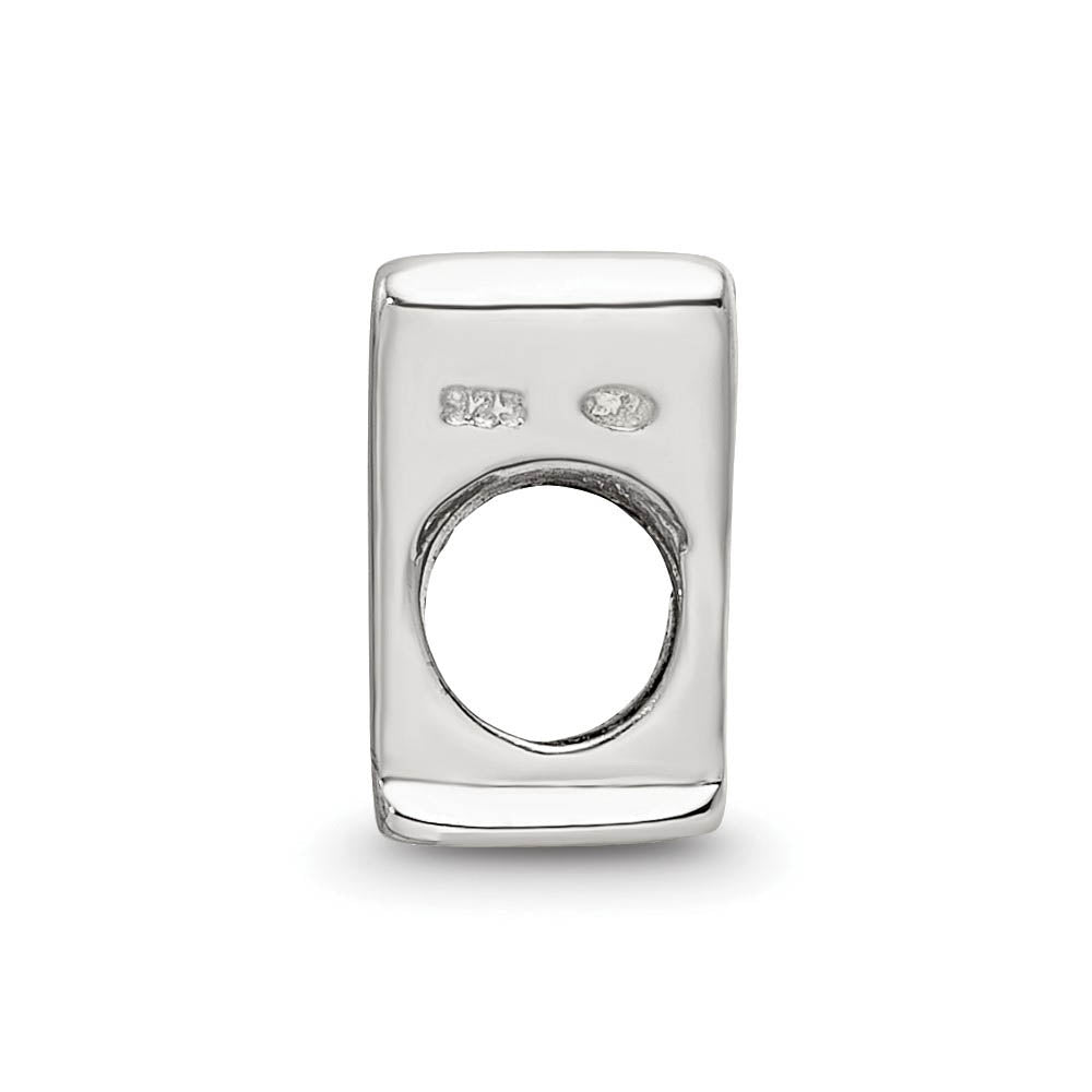 Alternate view of the Sterling Silver Letter V Polished Bead Charm, 10mm by The Black Bow Jewelry Co.