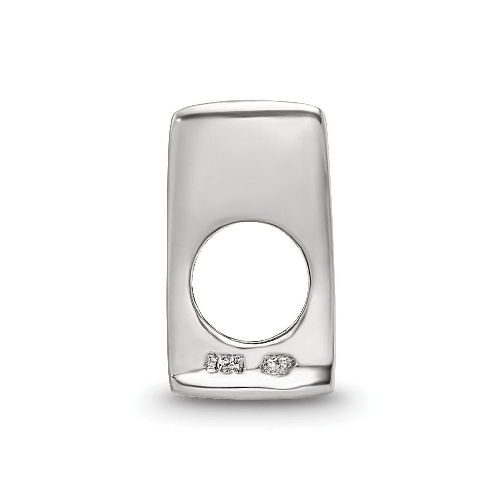 Alternate view of the Sterling Silver Letter W Polished Bead Charm, 10mm by The Black Bow Jewelry Co.