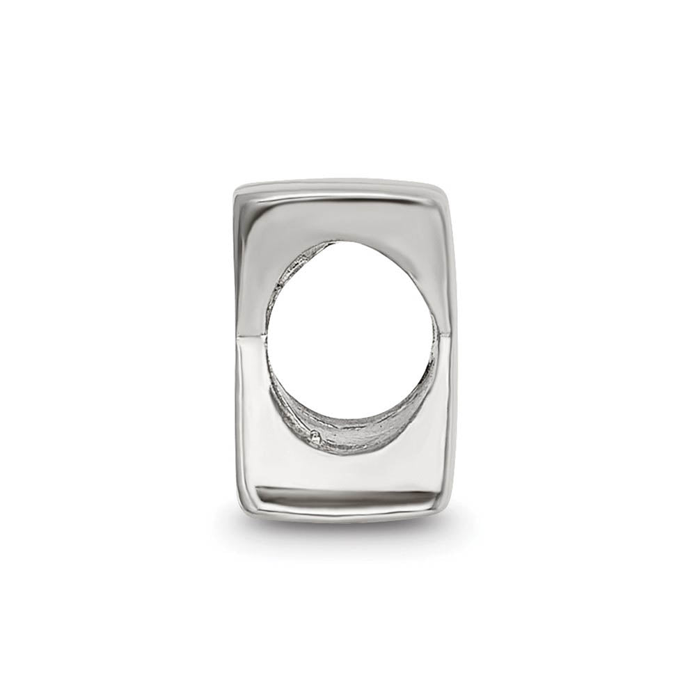 Alternate view of the Sterling Silver Letter X Polished Bead Charm, 10mm by The Black Bow Jewelry Co.