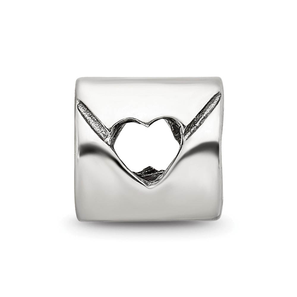 Alternate view of the Sterling Silver Love Note Bead Charm by The Black Bow Jewelry Co.