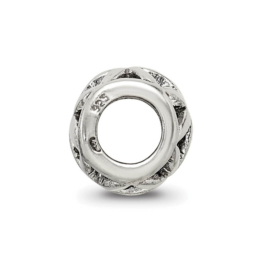 Alternate view of the Sterling Silver Floral Bali Bead Charm by The Black Bow Jewelry Co.