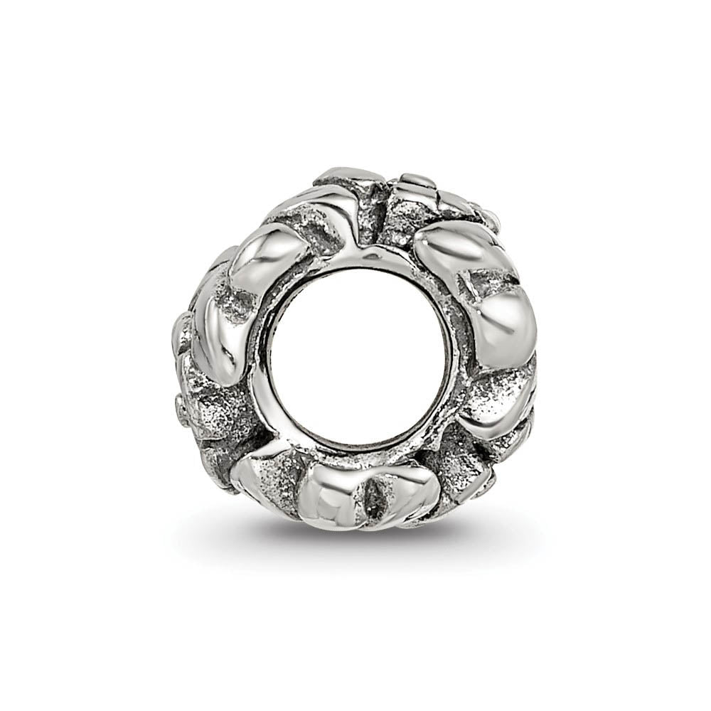 Alternate view of the Sterling Silver Flowers Blooming Bead Charm by The Black Bow Jewelry Co.