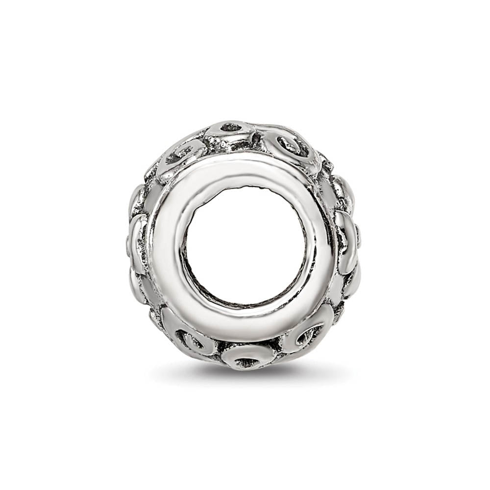 Alternate view of the Sterling Silver Growing Flower Bead Charm by The Black Bow Jewelry Co.