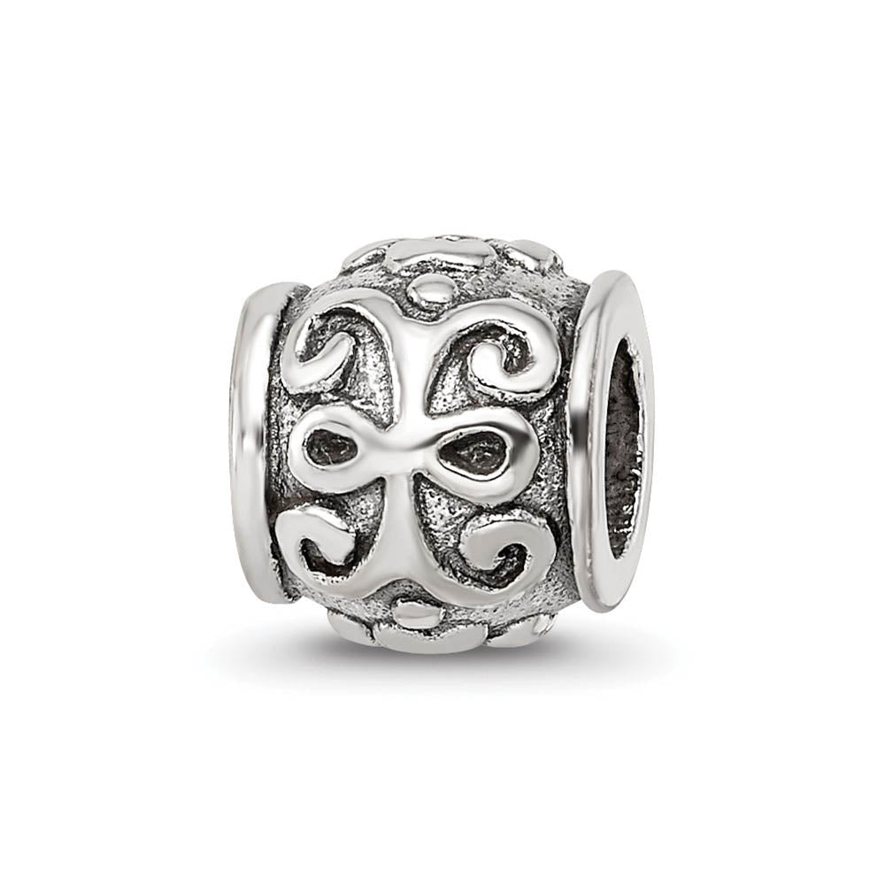 Alternate view of the Sterling Silver Growing Flower Bead Charm by The Black Bow Jewelry Co.