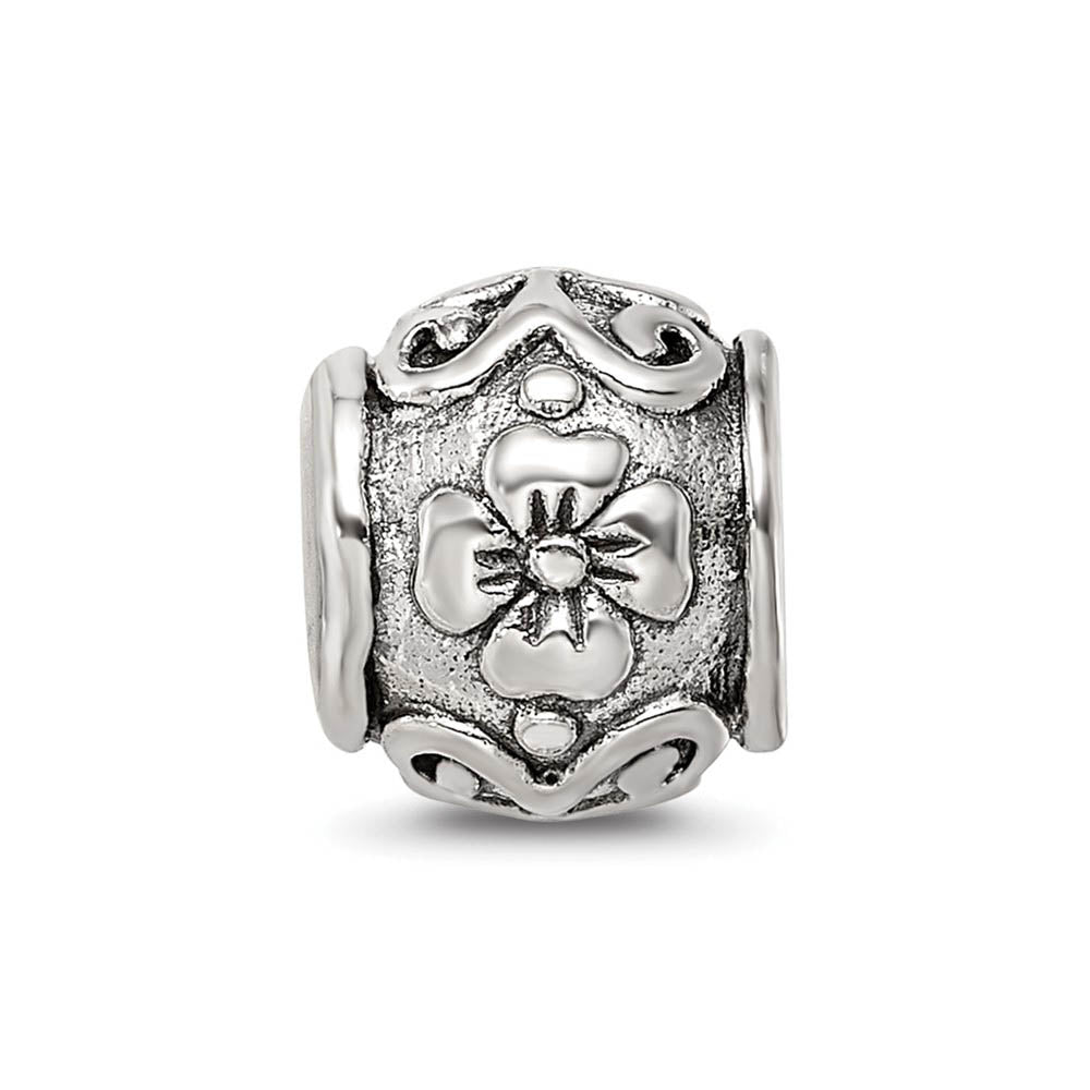 Alternate view of the Sterling Silver Growing Flower Bead Charm by The Black Bow Jewelry Co.