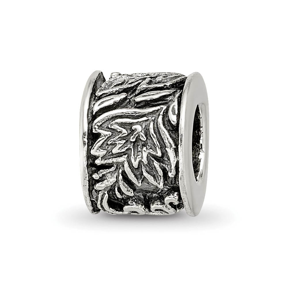 Sterling Silver Floral Scroll Bali Bead Charm, Item B8749 by The Black Bow Jewelry Co.