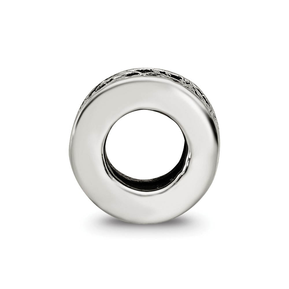 Alternate view of the Sterling Silver Floral Scroll Bali Bead Charm by The Black Bow Jewelry Co.