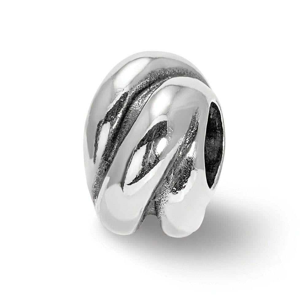 Sterling Silver Wrap Bali Bead Charm, Item B8752 by The Black Bow Jewelry Co.